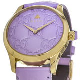 Gucci G Timeless Quartz Lilac Dial Lilac Leather Strap Watch For Women - YA1264098 Buy Now By Gucci