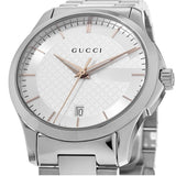 Gucci G Timeless Silver Dial Silver Steel Strap Unisex Watch - YA126442 Buy Now By Gucci