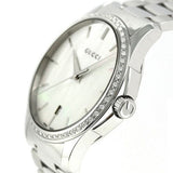 Gucci G Timeless Mother of Pearl White Dial Silver Steel Strap Watch For Women - YA126444 Buy Now By Gucci