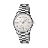 Gucci G Timeless Diamonds White Dial Silver Steel Strap Watch for Women - YA1265064 Buy Now By Gucci