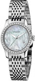 Gucci G Timeless Diamonds Mother of Pearl Dial Silver Mesh Bracelet Watch For Women - YA126508