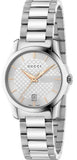 Gucci G Timeless Silver Dial Silver Steel Strap Watch For Women - YA126523 Buy Now By Gucci
