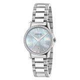 Gucci G Timeless Mother of Pearl Dial Silver Steel Strap Watch For Women - YA126543 Buy Now By Gucci
