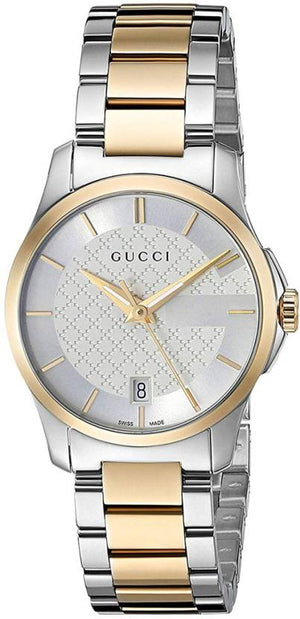 Gucci G Timeless Silver Dial Two Tone Steel Strap Watch For Women - YA126563 Buy Now By Gucci