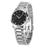 Gucci G Timeless Black Dial Silver Steel Strap Watch For Women - YA126573A Buy Now By Gucci