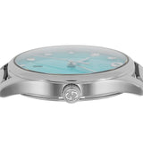 Gucci G-Timeless Turquoise Mother of Pearl Dial Silver Mesh Bracelet Watch For Women - YA126582 Buy Now By Gucci