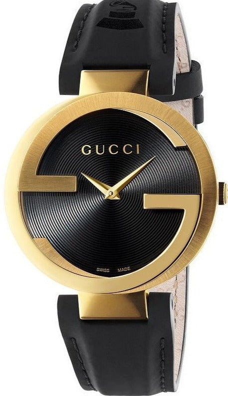 Gucci Interlocking G Grammy Special Edition Black Dial Black Leather Strap Watch for Women - YA133312 Buy Now By Gucci