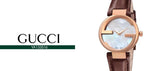 Gucci G Interlocking Mother of Pearl Dial Brown Leather Strap Watch For Women - YA133516