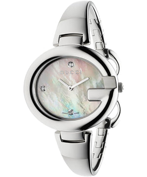Gucci Guccissima Diamonds Mother of Pearl Dial Silver Steel Strap Watch For Women - YA134303 Buy Now By Gucci