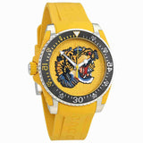 Gucci Dive Tiger Yellow Dial Yellow Rubber Strap Watch For Men - YA136317 Buy Now By Gucci
