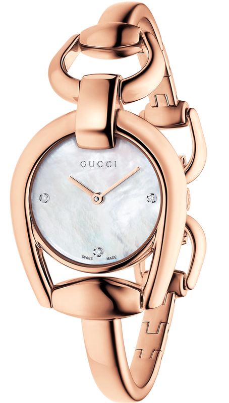 Gucci Horsebit Collection Diamonds Mother of Pearl Dial Rose Gold Steel Strap Watch For Women - YA139508 Buy Now By Gucci