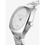 Gucci G Frame Quartz Diamonds Silver Dial Silver Steel Strap Watch For Women - YA142504 Buy Now By Gucci