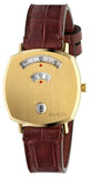Gucci Grip Quartz Gold Dial Maroon Leather Strap Watch For Women - YA157402 Buy Now By Gucci