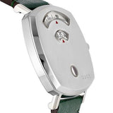 Gucci Grip Quartz Silver Dial Green Leather Strap Unisex Watch - YA157406 Buy Now By Gucci