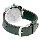 Gucci Grip Quartz Silver Dial Green Leather Strap Unisex Watch - YA157406 Buy Now By Gucci