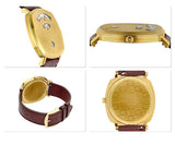 Gucci Grip Yellow Gold Dial Maroon Leather Strap Unisex Watch - YA157411 Buy Now By Gucci