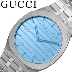 Gucci 25H Quartz Blue Dial Silver Steel Strap Unisex Watch - YA163408 Buy Now By Gucci