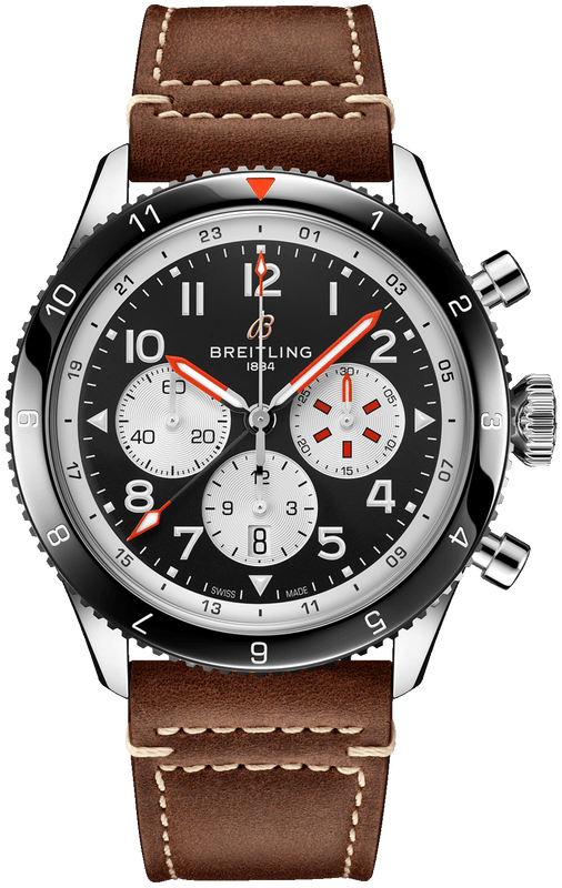 Breitling Super Avi B04 Chronograph GMT 46 Mosquito Black Dial Brown Leather Strap Watch for Men - YB04451A1B1X1 Buy Now By Breitling