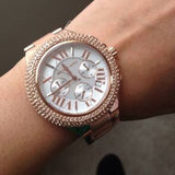 Michael Kors Camille Chronograph White Dial Rose Gold Steel Strap Watch for Women - MK5636 Buy Now By Michael Kors
