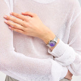 D1 Milano Ultra Thin Solar Sync Purple Dial Silver Steel Strap Watch for Women - D1-UTBL36 Authentic Buy Shop Now