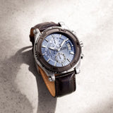 Guess Pinnacle Chronograph Quartz Blue Dial Brown Leather Strap Watch For Men - W0673G1 Buy Now By Guess