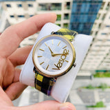 Versace V-Circle The Clans Edition Silver Dial Multicolor Leather Strap Watch for Women - VE8100118 Buy Now By Versace