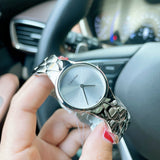 Calvin Klein Snake Silver Dial Silver Steel Strap Watch For Women - K6E23146 Buy Now By Calvin Klein