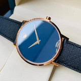 Movado Museum Sport Blue Dial Black Leather Strap Watch for Men - 0607266 Buy Now By Movado