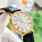 Longines Presence 25.5mm Automatic White Dial Black Leather Strap Watch for Women - L4.921.2.11.2 Buy Now By Longines