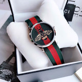 Gucci Le Marche des Merveilles Red & Green Dial Red & Green Nylon Strap Unisex Watch - YA1264060 Buy Now By Gucci