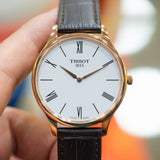 Tissot Tradition 5.5 White Dial Brown Leather Strap Watch for Men - T063.409.36.018.00 Buy Now By Tissot