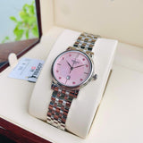 Tissot Carson Premium Lady Mother of Pearl Pink Dial Silver Steel Strap Watch For Women - T122.210.11.159.00 Buy Now By Tissot