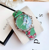 Gucci G Timeless Le Marche Des Merveilles Green Dial Green Leather Strap Watch for Women - YA1264081 Buy Now By Gucci
