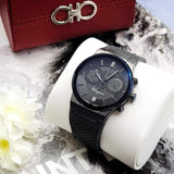Salvatore Ferragamo Sapphire Black Dial Black Rubber Strap Watch for Men - SFHP00320 Buy Now By Salvatore Ferragamo