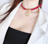 Versace Medusa Lock Icon Gold Dial Red Leather Strap Watch for Women - VEDW00319 Buy Now By Versace