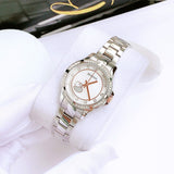 Bulova Crystal Collection Mother of Pearl Dial Silver Steel Strap Watch for Women - 98L232 Buy Now By Bulova