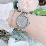 Bulova Crystal Collection Silver Dial Silver Steel Strap Watch for Women - 96L243 Buy Now By Bulova