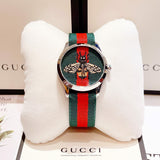 Gucci Le Marche des Merveilles Red & Green Dial Red & Green Nylon Strap Unisex Watch - YA1264060 Buy Now By Gucci