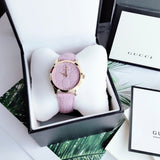 Gucci G Timeless Quartz Lilac Dial Lilac Leather Strap Watch For Women - YA1264098 Buy Now By Gucci