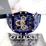 Guess Phoenix Multifunction Blue Dial Blue Rubber Strap Watch for Men - GW0203G7 Buy Now By Guess