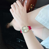 Guess Cosmo Diamonds Gold Dial Red Rubber Strap Watch for Women - GW0034L6 Buy Now By Guess