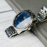 Omega De Ville Prestige Co-Axial Orbis Blue Dial Silver Steel Strap Watch for Men - 424.10.40.20.03.001