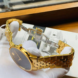 Movado Museum Classic Quartz Black Dial Gold Steel Strap Watch for Men - 0607203 Buy Now By Movado