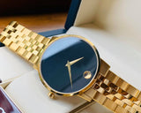 Movado Museum Classic Quartz Black Dial Gold Steel Strap Watch for Men - 0607203 Buy Now By Movado