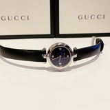 Gucci Diamantissima Quartz Diamonds Black Dial Black Leather Strap Watch for Women - YA141506 Buy Now By Gucci
