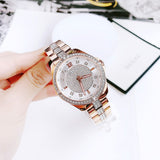 Bulova Crystal Collection Silver Dial Rose Gold Steel Strap Watch for Women - 98L229 Buy Now By Bulova