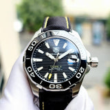 Tag Heuer Aquaracer Calibre 5 Automatic Black Dial Black Nylon Strap Watch for Men - WAY211A.FC6362 Buy Now By Tag Heuer