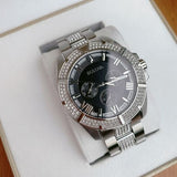 Bulova Crystal Collection Chronograph Black Dial Two Tone Steel Strap Watch for Men - 96C126 Buy Now By Bulova