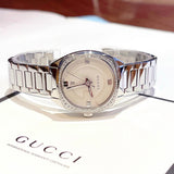 Gucci GG2570 Diamonds White Dial Silver Steel Strap Watch For Women - YA142506 Buy Now By Gucci