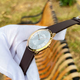 Calvin Klein Minimal White Dial Brown Leather Strap Watch for Men - K3M216G6 Buy Now By Calvin Klein